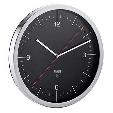 blomus -CRONO- radio-controlled clock with matte stainless steel rim, timeless white, wall clock, automatic time setting, high accuracy, exclusive home accessory (H / W / D: 30.5 x 30.5 x 4 cm, white, 65436) on sale